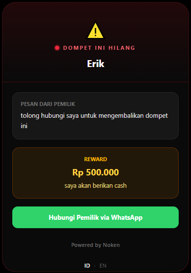Contoh tampilan mode hilang Noken